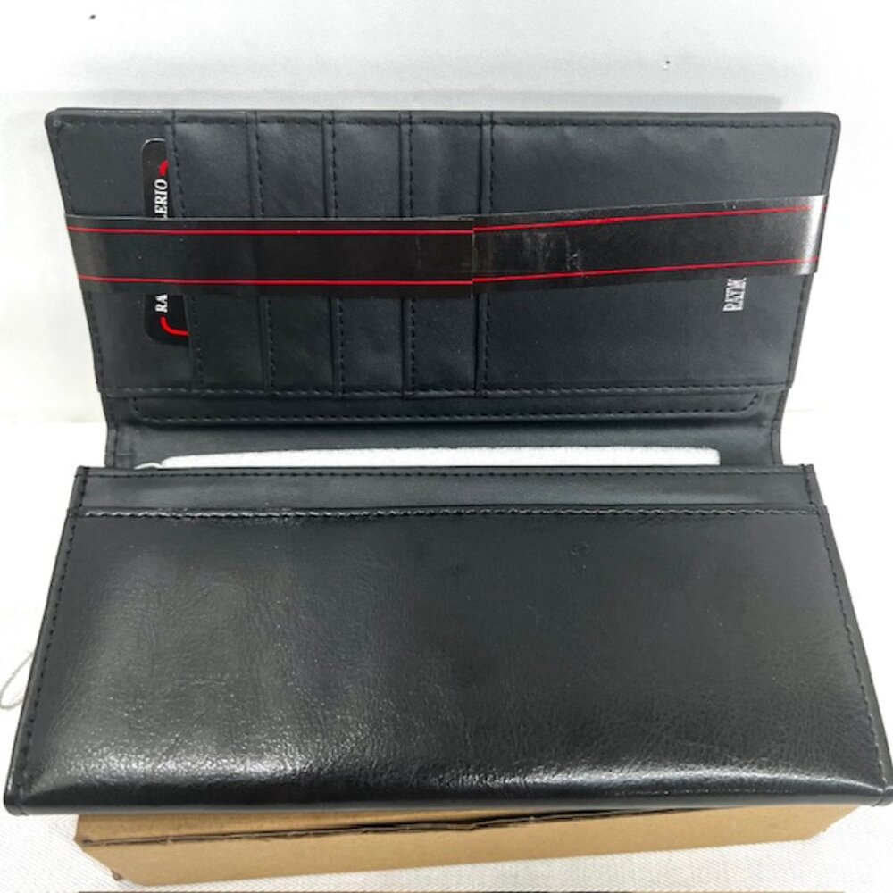 NEW WITH TAG RAYMOND VALERIO ITALY BLACK LEATHER FOR MONEY /CARD HOLDER (W84) - Picture 3 of 6